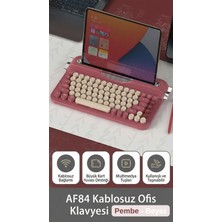 Ajazz Af-84 Daktilo Tarzı Kablosuz Klavye-Sessiz Tuş Yapısı-Çift Modlu Bağlantı- Ios/androıd Uyumlu