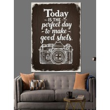 Artmeg Eski Fotoğraf Makinesi Tabela Dekoratif Kanvas - Mdf Ahşap Tablo