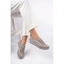 Tarçın Hakiki Deri Silver-g Kadın Deri Babet TRC116-0061