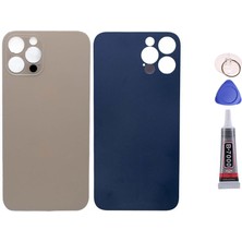 Yedcom Iphone 12 PRO Gold Uyumlu Arka Pil Batarya Kapağı Arka Kapak Yapıştırıcı Ve Tamir Seti Set