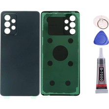 Yedcom Samsung A72 Siyah Uyumlu Arka Pil Batarya Kapağı Arka Kapak Yapıştırıcı Ve Tamir Seti Set