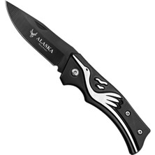 Argeus Katlanır Cep Çakısı - Siyah - SDR-001 - Leylek Motifli