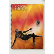 Black-One Osimhen (1)A5 Metal Spiralli Çizgisiz Sert Kapak Osimhen(1)  defter
