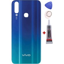 Yedcom Vivo Y15 Mavi Arka Pil Batarya Kapağı Arka Kapak Yapıştırıcı Ve Tamir Seti Set