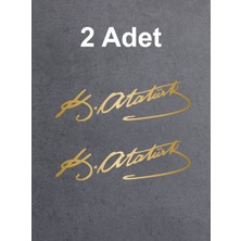 Sticker Usta 2 Adet Atatürk Mustafa Kemal Atatürk Imza Araba Motosiklet Oto Karavan Sticker 00016