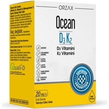Orzax Ocean D3K2 Vitamin Damla 20 ml - Dezenfektan Hediyeli (%72 Alkol)