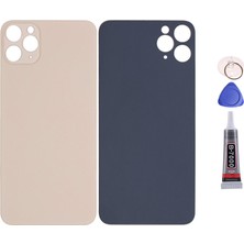 Yedcom Iphone 11 PRO MAX Gold Uyumlu Arka Pil Batarya Kapağı Arka Kapak Yapıştırıcı Ve Tamir Seti Set