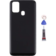 Yedcom Samsung M31 Siyah Uyumlu Arka Pil Batarya Kapağı Arka Kapak Yapıştırıcı Ve Tamir Seti Set