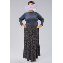 She Best Parçalı Uzun Namaz Etek, Viskon Mor Şal 8 Parça Uzun Kadın Etek