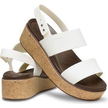 Crocs Brooklyn Cork Low Wedge Krem Kadın Sandalet