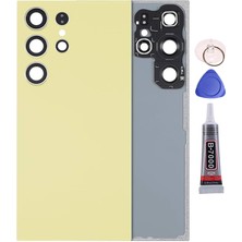 Yedcom Samsung S24 ULTRA Titanyum Sarı Uyumlu Arka Pil Batarya Kapağı Arka Kapak Yapıştırıcı Ve Tamir Seti Set