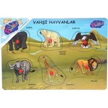 Kiddico Toys Ahşap Tutmalı Vahşi Hayvanlar