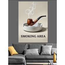 Artmeg Pipo Içme Alanı Işareti Dekoratif Kanvas - Mdf Ahşap Tablo