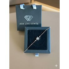 Ada Life Gümüş (Çantalı Kutulu) 925 Ayar Gümüş Lotus Çiçeği Kadın Bileklik