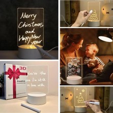 Shopwave USB Kablolu Işıklı Kendiliğinden Beyaz Kalemli-Silgili Kreatif 3D Görselleştirme LED Lambası (5047)