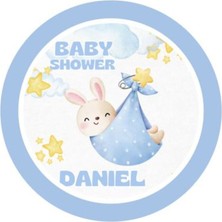 Mat Spark Baby Shower Erkek Sticker Etiket 4X4CM 35 Adet