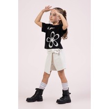 Dmb Kids Dmb Önü Fiyonklu Şort Etek - Ekru