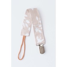 Vizon Yaprak Emzik Askısı - Kumaş Pamuk Bağcıklı Emzik Zinciri - Emzik Tutacağı