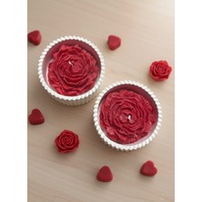 Adalinhome Şakayık Bahçesi El Yapımı Taş Tabanlı 2’li Soya Mum Seti (8 Cm)