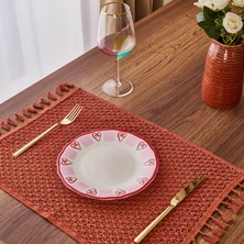 Evidea Kitchen Love Tatlı Tabağı - Pembe / Beyaz - 20 cm