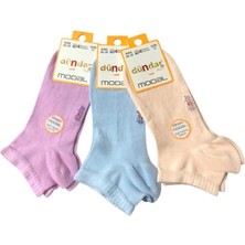 3 Lü Dündar Plus Kız Çocuk Modal Dikişsiz Patik Kısa Çorap