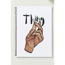 Black-One Wedesday (Thing)  A5 Metal Spiralli Çizgisiz  kalın bristol Kapak ÖZEL TASARIM TEMALI A5 DEFTER