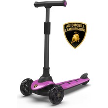 Lamborghini Resmi Lisanslı 3+Yaş Için Işıklı 3 Tekerlekli Kademeli Uzayabilen Premium Çocuk Scooter