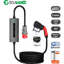 Truwatt ZTA505 Taşınabilir Elektrikli Araç Şarj Cihazı 32A/22KW/390V(5M)