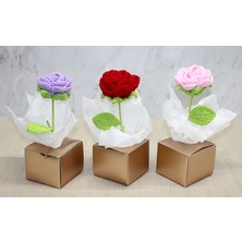 Epilons Kutulu Tekli El Örgüsü Gül Kutulu