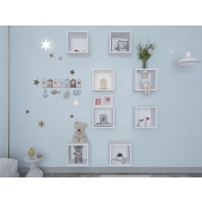 Nettrends Modüler Küp Duvar Raf Seti Değiştirilebilir Yerleşim, Duvar Rafı BEYAZ-NRG-DVR-1016