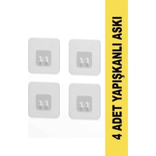 Sardıcı 7x7 cm Süper Güçlü Yapışkanlı Banyo Askısı Yedek 4 Adet Sticker Raf Tutucu Askı