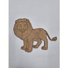 1 Adet Sevimli Aslan Ahşap Boyama Okul Dıy Etkinlik Aktivite Sanat 15 cm