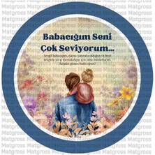 Babalar Günün Kutlu Olsun Etiketi Sticker 6X6CM 20 Adet Baba Kız