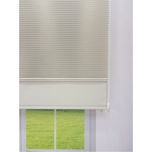 Donatti Perde Luna Serisi Açık Gri Tül Açık Gri Stor Perde %100 Blackout, Çift Mekanizmalı, Kolay Montaj