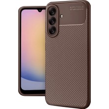 Buğz Samsung Galaxy A56 Kılıf Auto Focus Karbon Kapak - Kahverengi