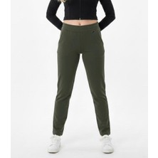 Axxel Kadın Haki 2 Iplik Eşofman Alt Cepli Klasik PAÇA-P376