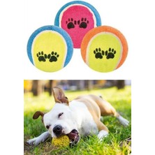 Mytechcat®  3lü Renkli Desenli Tenis Topu Kedi Köpek Oyuncağı