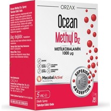 Orzax 1000 Mg Methyl Cobalamin B12 Sprey 5 ml - Dezenfektan Hediyeli (%72 Alkol)