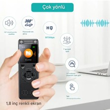 Invicta Metal Ses Kayıt Cihazı 32GB– Çift Hoparlör, Kristal Mikrofon, 75 Saat Pil, Gürültü Azaltma, Type-C Şar