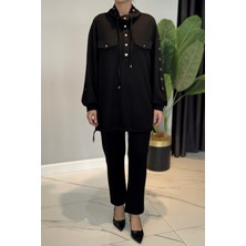 Lale Butik Basic 2li Pantolonlu Takım 25150 Siyah