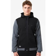 Lacoste Mens Full Zip Slim Fit Hoodie Erkek Slim Fit Kapüşonlu Sweatshirt Siyah