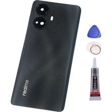 Yedcom Realme 10 Pro Plus Siyah Arka Pil Batarya Kapağı Arka Kapak Yapıştırıcı Ve Tamir Seti Set