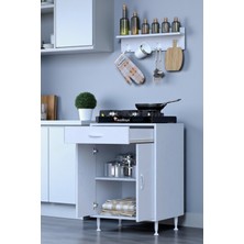 Eliusta Yankı 56 cm Derinlik 60 cm Genişlikte Dolap Baharat Raflı Set Üstü Ocak Uyumlu 60X88X56 cm Dolap