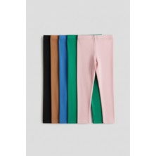 Magu Kız Çocuk Pamuklu Renkli Basic 5'li Tayt Seti – Esnek ve Yumuşak Dokulu