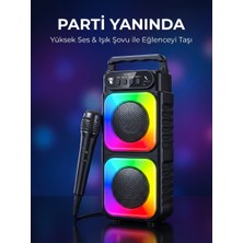 Neffo Premium Portatif Ses ve Mikrofon Sistemi – Renkli LED Işıklar, Kablosuz Özgürlük