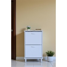 Eliusta Kalvo 52 cm Genişlikte Beyaz Renk Ayakkabılık 52X86X26 cm Ayaklı Ayakkabılık