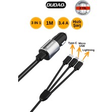Dudao R5PRON 3'ü 1 Arada Çoklu Hızlı Şarj Kablosu | Lightning, Type C, Micro USB | Data Aktarımı, Tüm Cihazlara Uyumlu