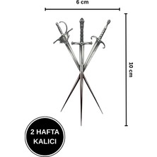 2 Hafta Kalıcı Kesişen Üçlü Kılıç Figürlü Geçici Dövme (6X10 Cm)