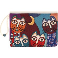 Bursa İpek Kedi Desen Goblen Cüzdan