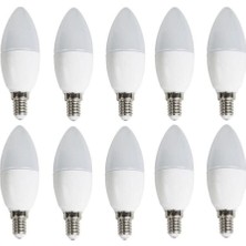 7 W Buji LED Ampül E14 -Ince E14 Duy-Avize AMPÜLÜ-6500K Beyaz (6 Adet)